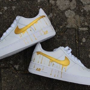 Nike Custom Air Force 1 Gold NWT